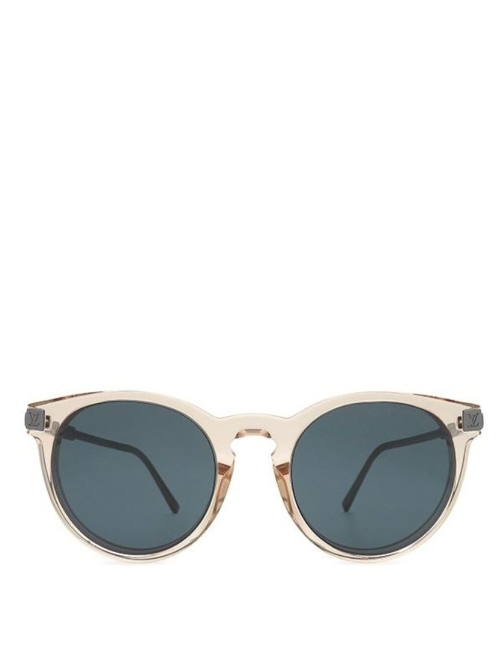 Louis Vuitton Sunglasses LV Rise Round 53 22 Acetate Metal Clear Pink Silver LV